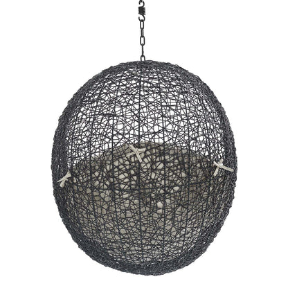 porch swings | Ergode Encase Outdoor Patio Swing Chair | Exotic Island Tranquility | Synthetic Rattan | All-Weather Cushion | Powder-Coated Steel Frame | Adjustable Chain | Patio, Backyard, Porch, Poolside | Indoor/Outdoor Use | Sunbrella Fabric | (Black Beige) | casafoyer.myshopify.com