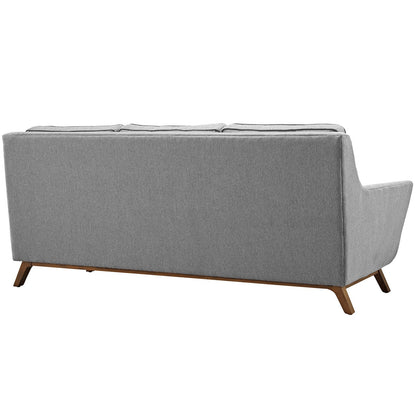 sofas | CasaFoyer Beguile Collection | Mid-Century Style Sofa | Plush Cushions | Walnut-Stained Base | Transform Your Interior Design | casafoyer.myshopify.com
