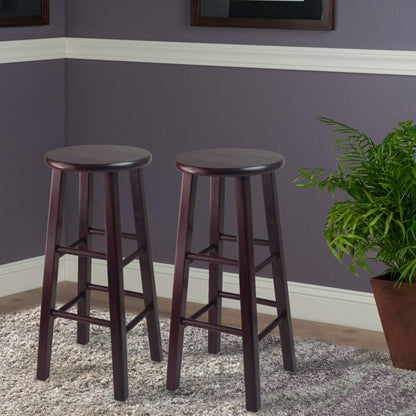 barstools | CasaFoyer Sophisticated Espresso Bar Stools - Set of 2 | Solid Wood | 13 Seat Diameter | 29.1H | Stylish Square Legs | 220lbs Weight Capacity | casafoyer.myshopify.com