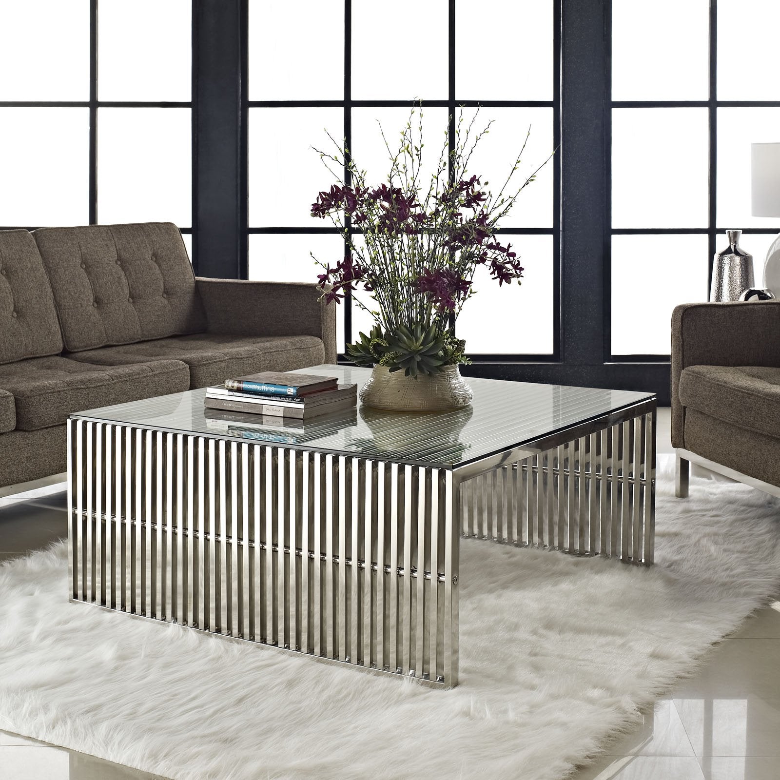 coffee tables | Ergode Gridiron Tubular Stainless Steel Bench | Sleek Design | Transformative Touch | Reception Rooms & Living Areas | casafoyer.myshopify.com