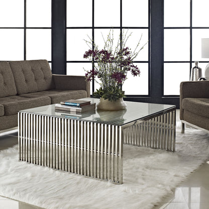 coffee tables | Ergode Gridiron Tubular Stainless Steel Bench | Sleek Design | Transformative Touch | Reception Rooms & Living Areas | casafoyer.myshopify.com