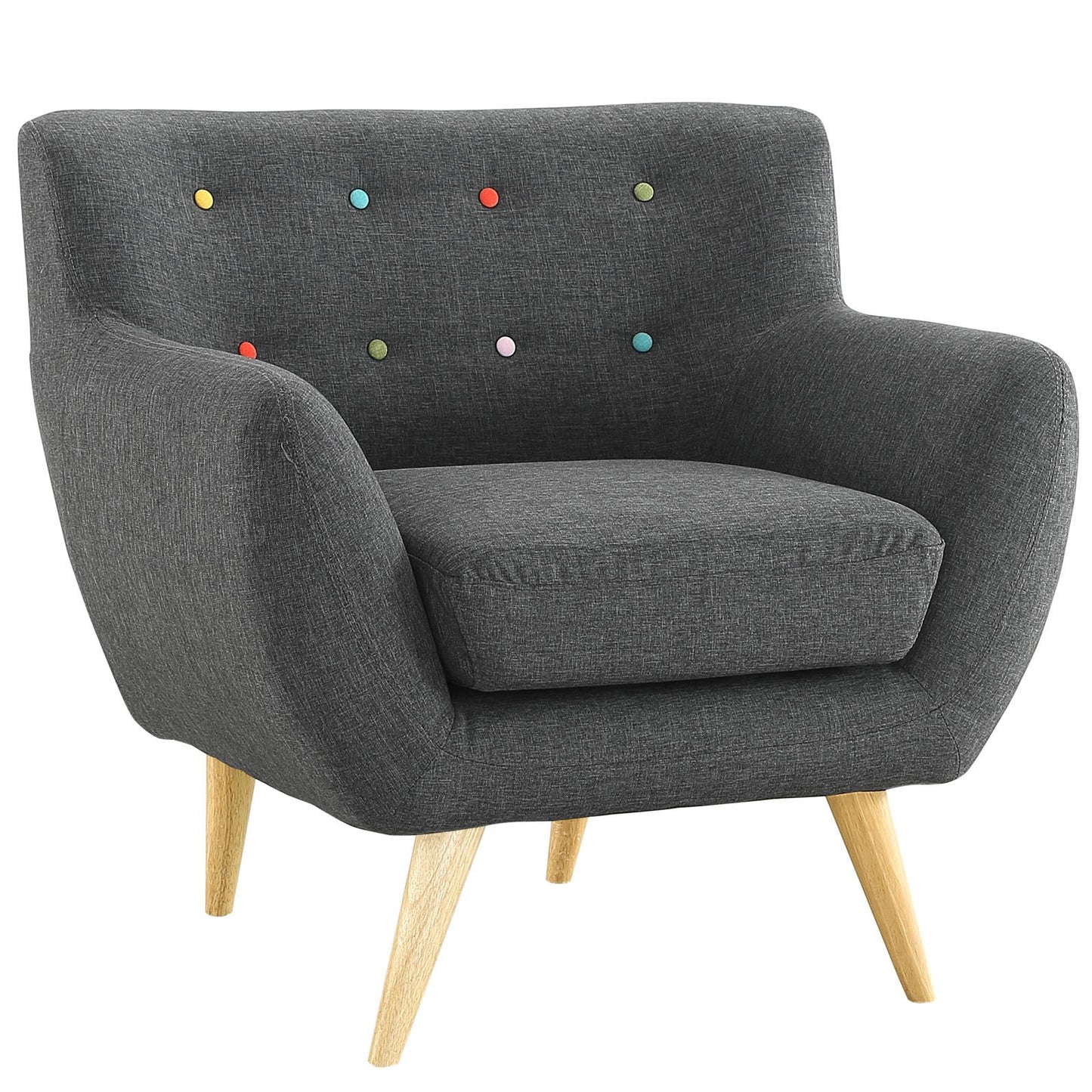 Sofa & chair Sets | Remark Living Room Set | Exquisite & Comfortable | Plush Dual Cushion Design | Mid-Century Inspired | Solid Wood Legs | Elegant Polyester Upholstery | 3 Piece Set - Armchair, Loveseat, Sofa | Gray | casafoyer.myshopify.com
