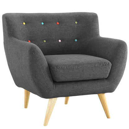 Sofa & chair Sets | Remark Living Room Set | Plush Cushions | Organic Silhouette | Mid-Century Modern Style | Includes Armchair & Loveseat | Gray | casafoyer.myshopify.com