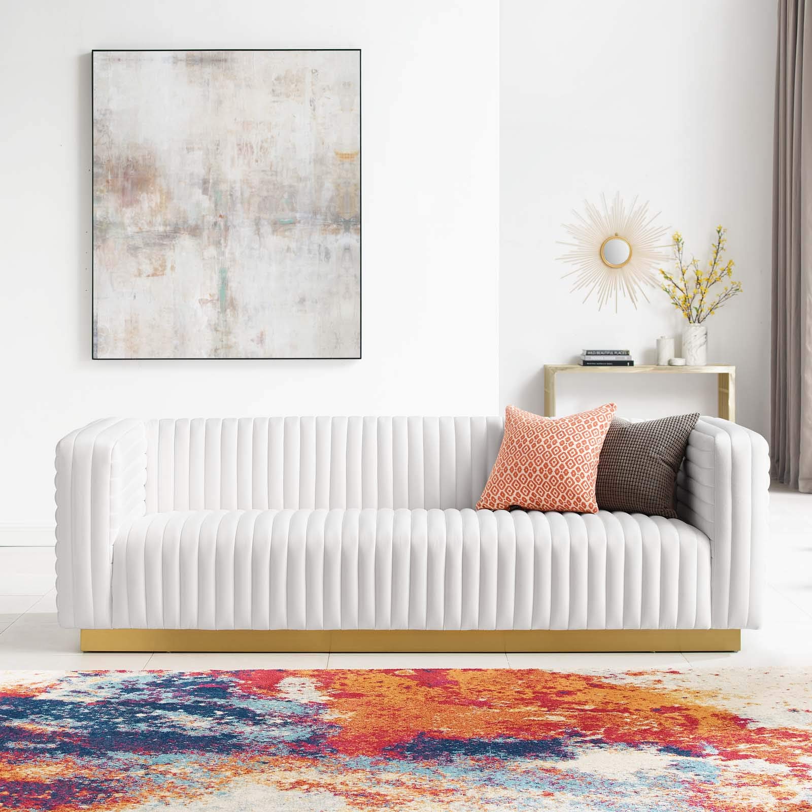 home office desk chairs | CasaFoyer Charisma Channel Tufted Performance Velvet Living Room Sofa | Vintage Glamour Design | Stain-Resistant Fabric | Supportive Coil System | Retro Modern Style | Gold Stainless Steel Base | Weight Capacity: 1323 lbs | Fully Assembled | casafoyer.myshopify.com