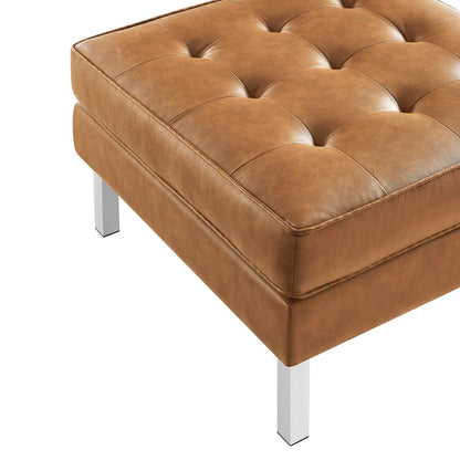 home office desk chairs | CasaFoyer Loft Tufted Button Faux Leather Ottoman | Luxurious Upholstery | Sleek Design | Stainless Steel Frame | Perfect for Sophisticated Living Rooms | 300 lb Weight Capacity | casafoyer.myshopify.com
