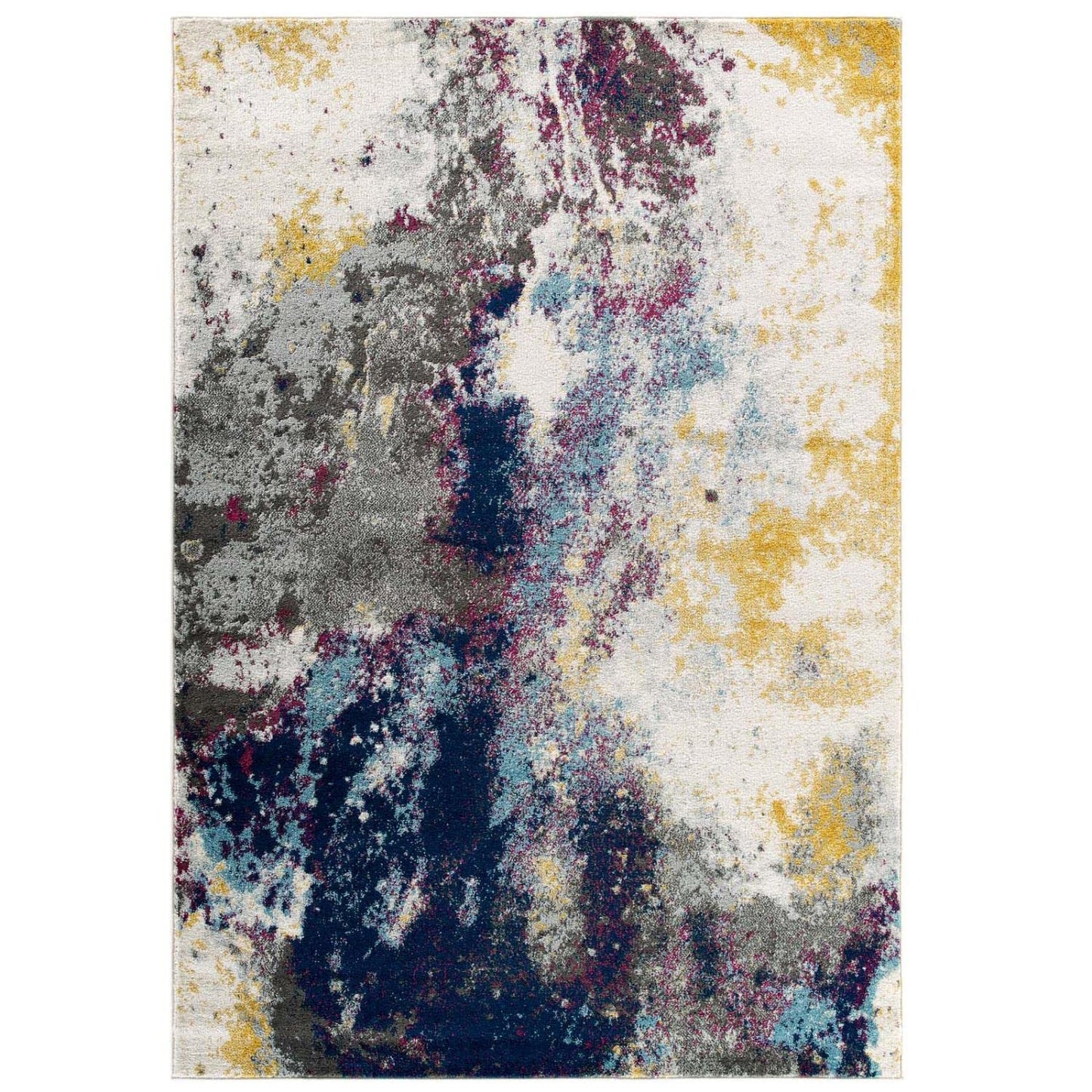 area rugs | CasaFoyer Entourage Foliage Contemporary Modern Abstract Area Rug | Durable Machine-Woven Frise Polypropylene | Rubber Bottom | Stain Resistant | 5x8 | Blue/Tan/Gray | casafoyer.myshopify.com