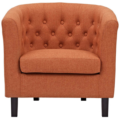 home office desk chairs | CasaFoyer Prospect Armchair | Chesterfield Design | Button Tufted | Espresso Stained Legs | Cozy Foam Padding | Modern Lounge Piece | Orange | casafoyer.myshopify.com