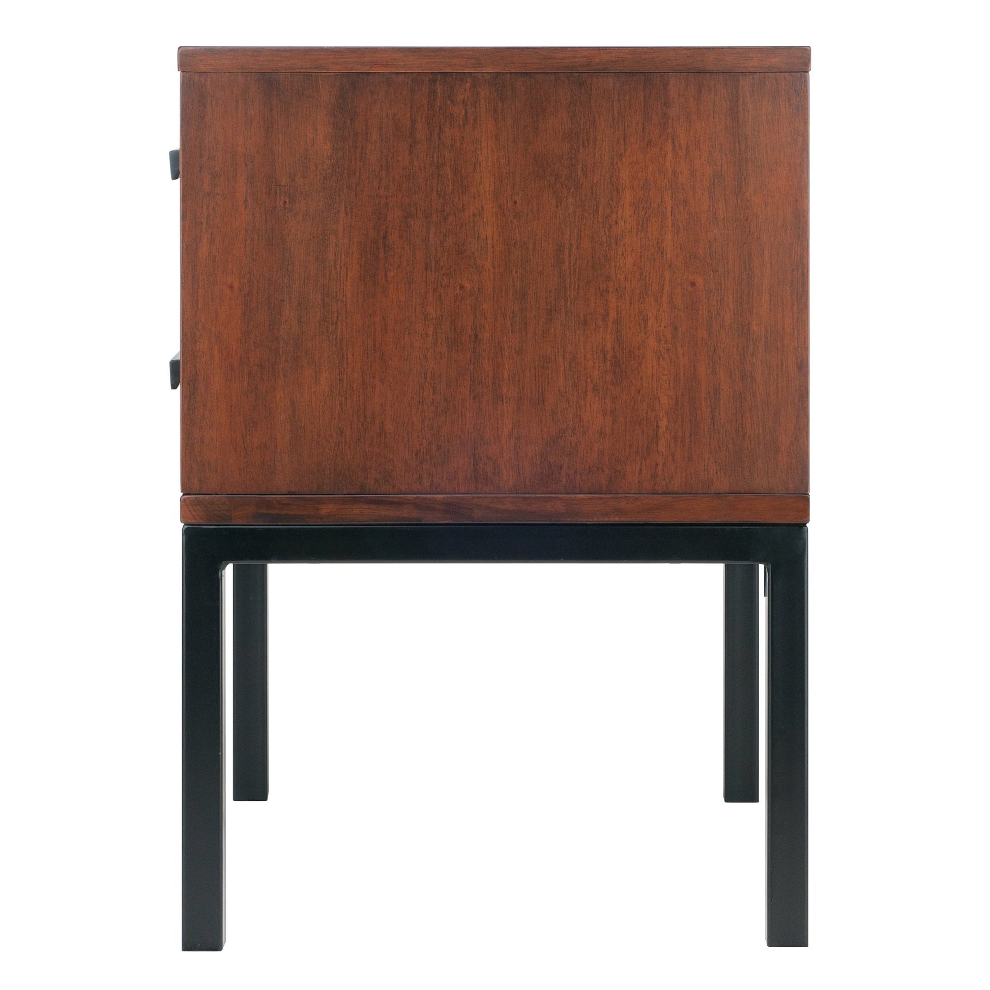 end tables | Ergode Mosaic Wood-Tile Jefferson End Table | Spacious Drawer | Steel Tube Legs | Nutmeg Wood Finish | Satin Black Coating | casafoyer.myshopify.com
