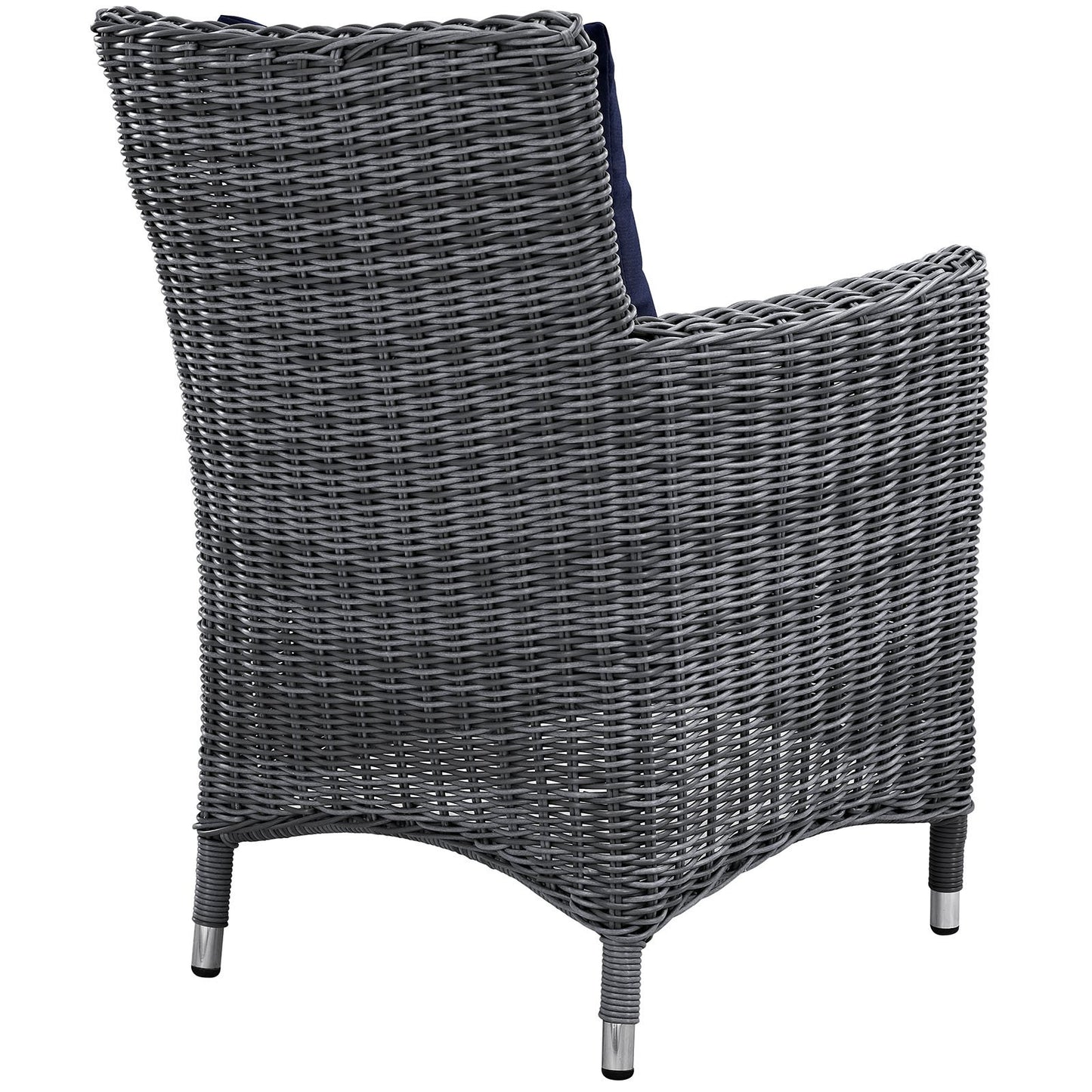 Patio Furniture Sets | Summon Outdoor Patio Dining Arm Chair | Two-Tone Rattan Weave | Sunbrella Cushions | Aluminum Frame | Ultimate Comfort & Quality | casafoyer.myshopify.com