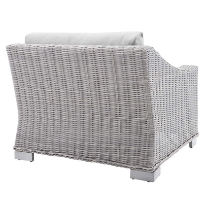 patio bistro sets | CasaFoyer Conway Outdoor Patio Wicker Rattan Left-Arm Sectional Sofa Chair | Light Gray | UV-Resistant | Modular Design | Powder-Coated Aluminum Frame | Sunbrella Fabric | Water-Resistant | 300 lbs Weight Capacity | casafoyer.myshopify.com
