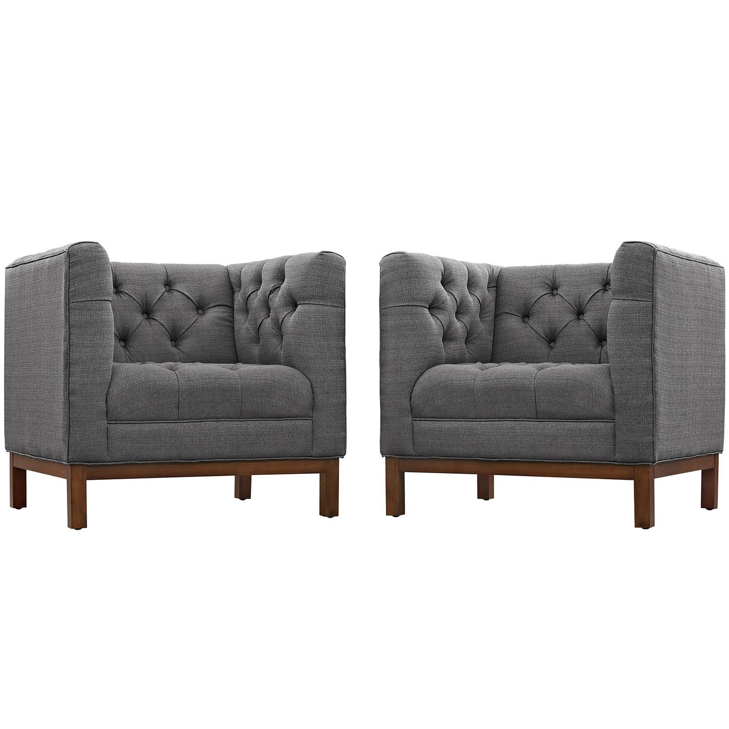 home office desk chairs | CasaFoyer Panache Collection | Tufted Button Armchairs | Vintage Elegance & Cozy Sophistication | Solid Wood Legs & Premium Fabric Upholstery | Set of 2 | casafoyer.myshopify.com