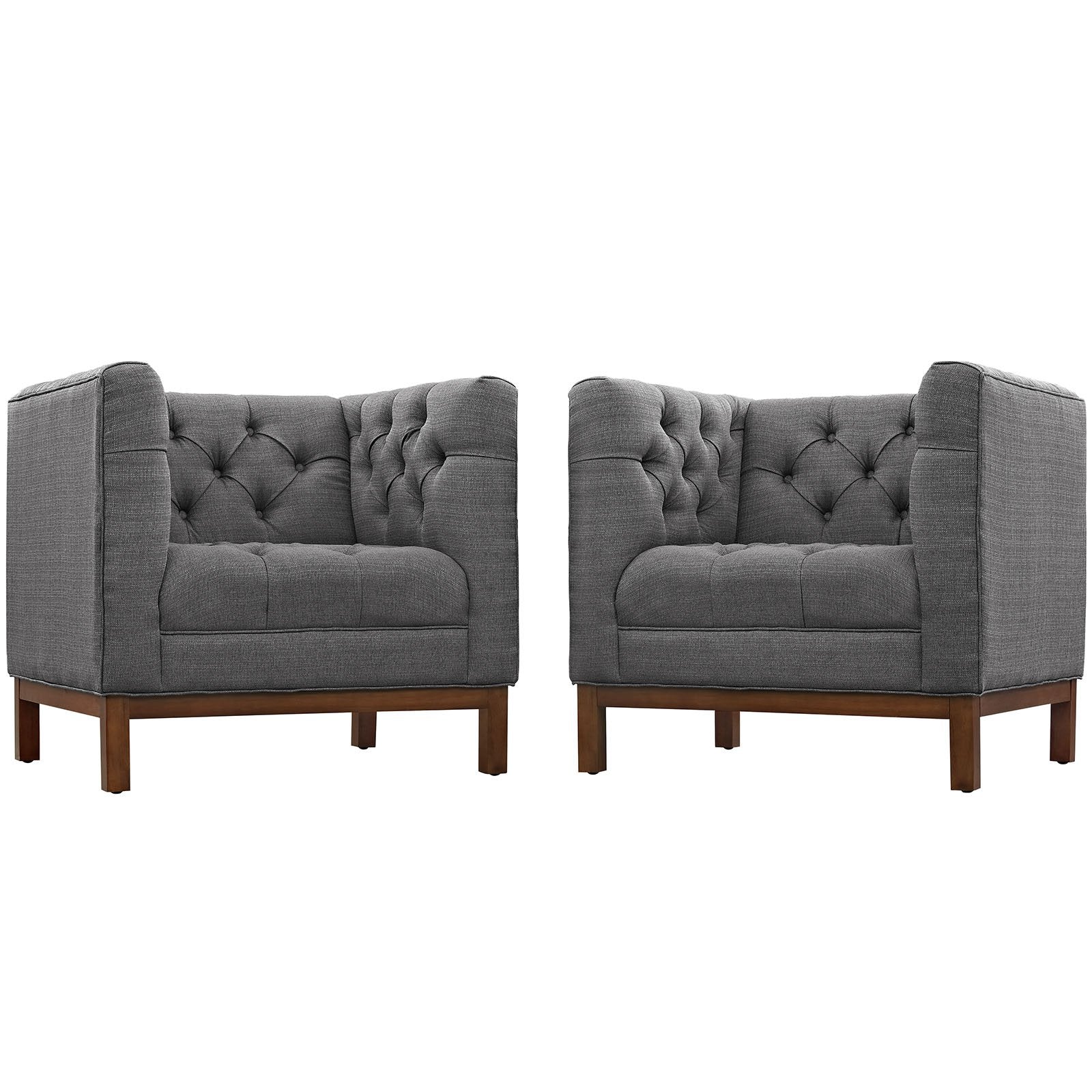 home office desk chairs | CasaFoyer Panache Collection | Tufted Button Armchairs | Vintage Elegance & Cozy Sophistication | Solid Wood Legs & Premium Fabric Upholstery | Set of 2 | casafoyer.myshopify.com