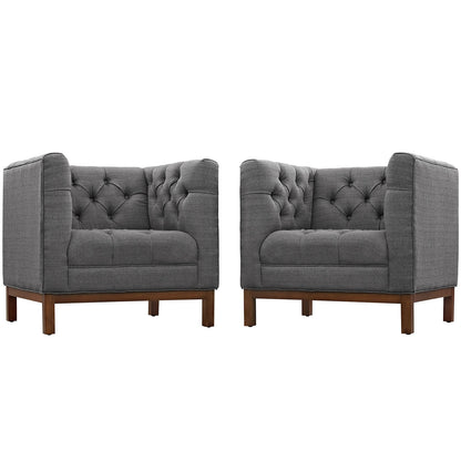 home office desk chairs | CasaFoyer Panache Collection | Tufted Button Armchairs | Vintage Elegance & Cozy Sophistication | Solid Wood Legs & Premium Fabric Upholstery | Set of 2 | casafoyer.myshopify.com
