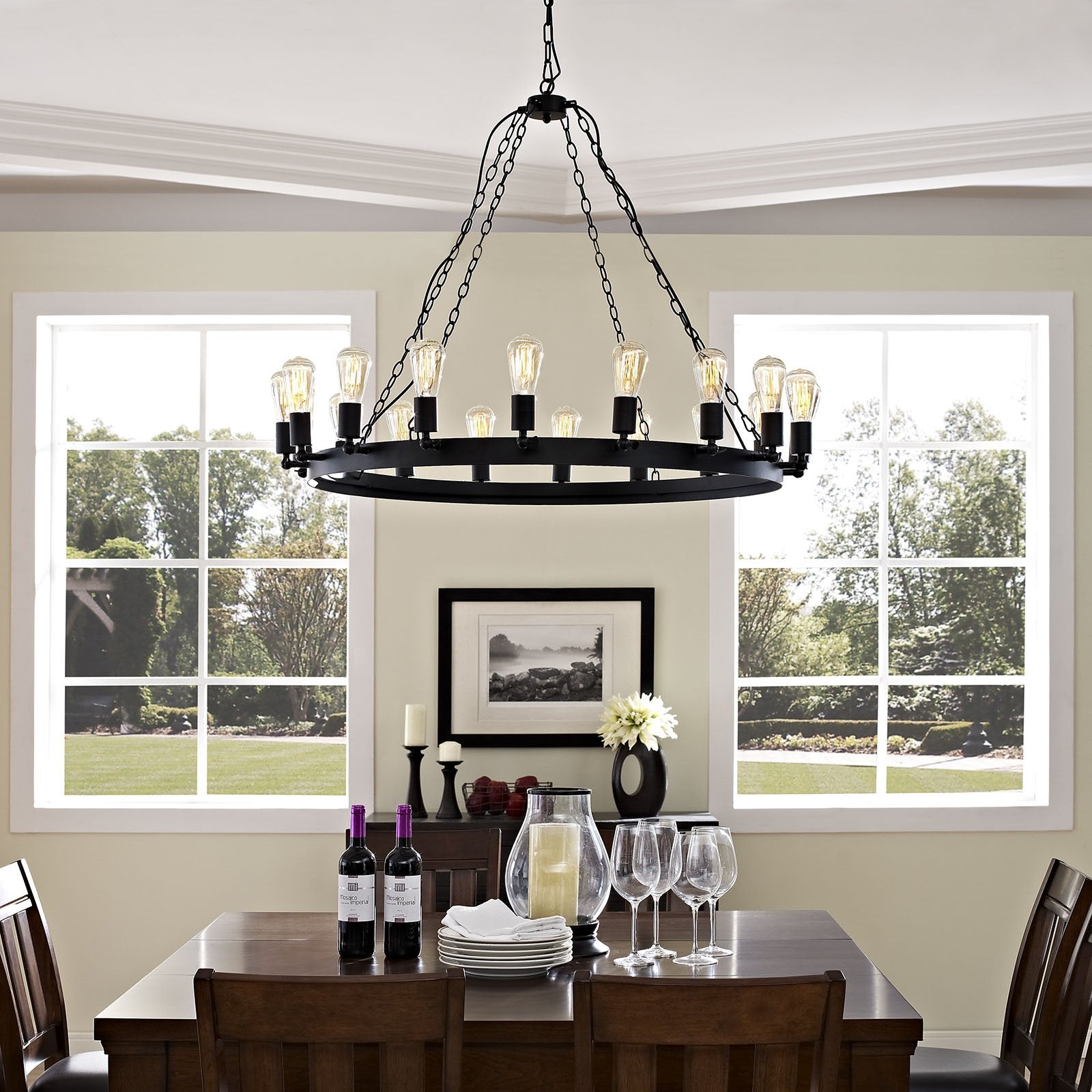 Dining Table | Teleport Chandelier Series | Mesmerizing Immersive Lighting | Adjustable Bulb Holders | Ideal for Dining Area | Includes 1 Chandelier | casafoyer.myshopify.com