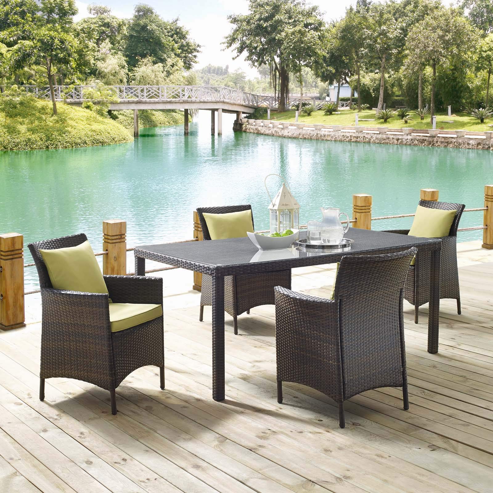 kitchen and dining room sets | CasaFoyer Conduit Outdoor Patio Dining Collection | Transitional Style | UV-Resistant Wicker Rattan | Comfortable Cushions | All-Weather Design | casafoyer.myshopify.com