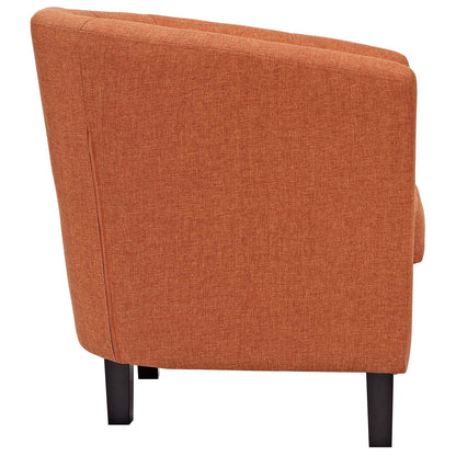 home office desk chairs | CasaFoyer Prospect Armchair | Chesterfield Design | Button Tufted | Espresso Stained Legs | Cozy Foam Padding | Modern Lounge Piece | Orange | casafoyer.myshopify.com