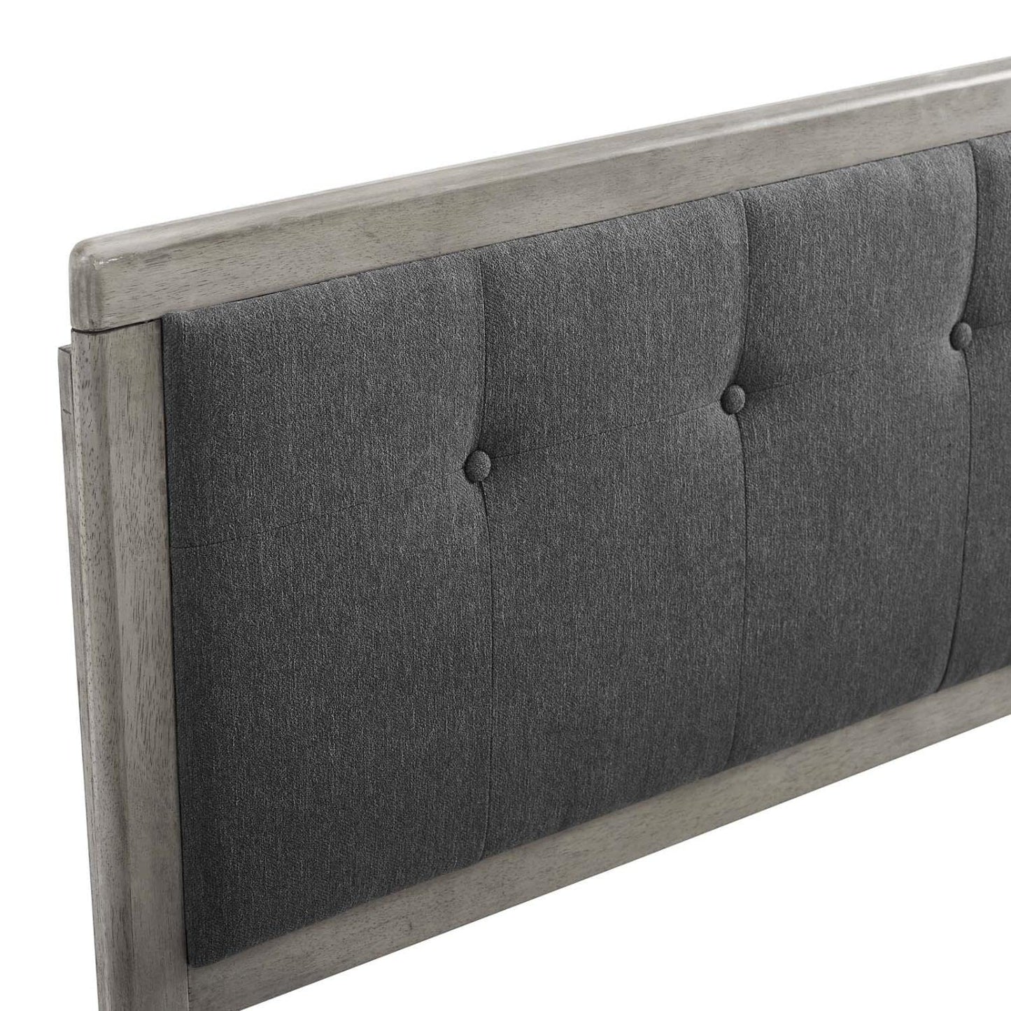 headboards | CasaFoyer Draper Tufted Wood King Headboard | Sleek Mid-Century Design | Button Tufted Pattern | Durable Construction | Gray Charcoal | casafoyer.myshopify.com