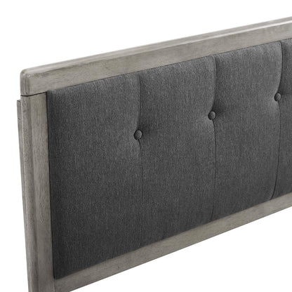 headboards | CasaFoyer Draper Tufted Wood King Headboard | Sleek Mid-Century Design | Button Tufted Pattern | Durable Construction | Gray Charcoal | casafoyer.myshopify.com
