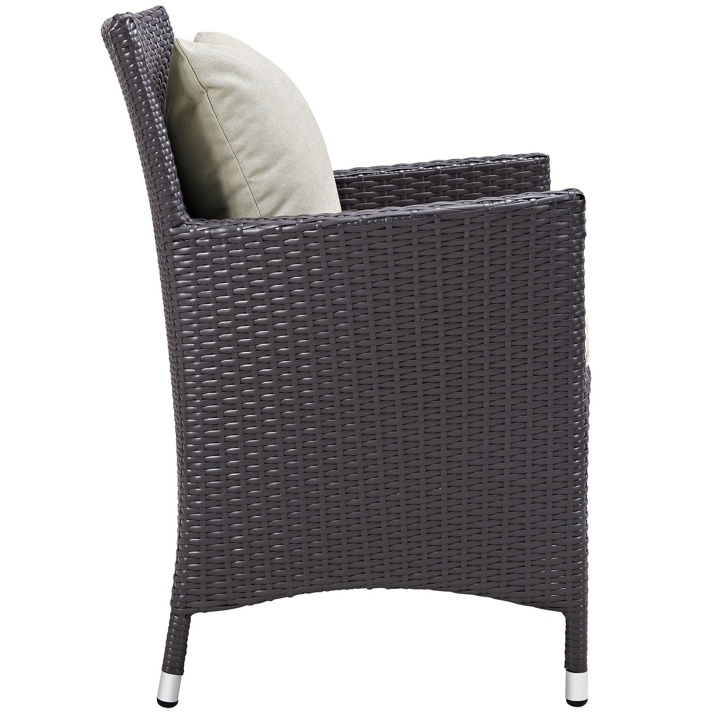 kitchen and dining room sets | CasaFoyer Convene Outdoor Sectional Series | 8 Piece Patio Dining Set with Umbrella | Espresso Beige | casafoyer.myshopify.com