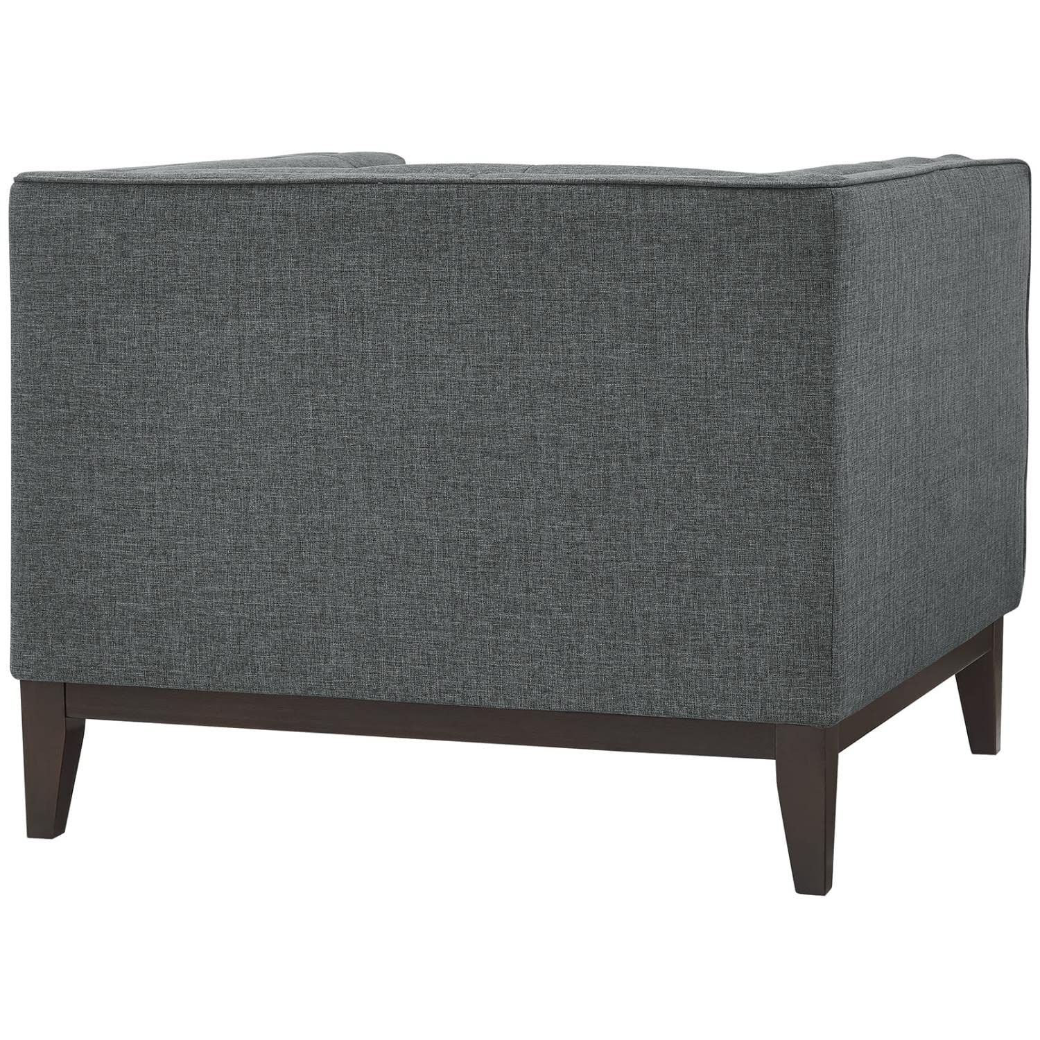 Chair | Serve Armchair | Tufted Buttons | Polyester Upholstery | Comfortable Seating | Walnut Stained Legs | Non-Marking Foot Caps | Perfect for Living Rooms, Lounges, and Reception Areas | casafoyer.myshopify.com