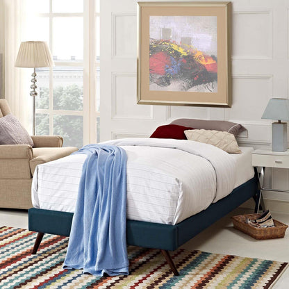 Bed | CasaFoyer Loryn Platform Bed | Solid Wood Frame | Polyester Upholstery | Wooden Slat Support System | No Box Spring Needed | Compatible with Aveline Memory Foam Mattresses | Ideal for Modern Bedrooms | casafoyer.myshopify.com