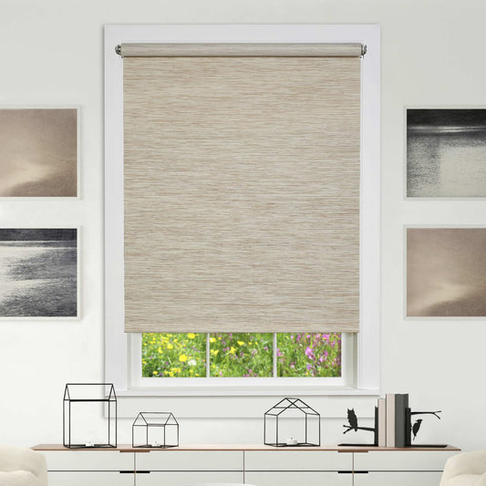 window treatment roller shades | CasaFoyer Cordless GII Morningstar 1 PVC Blind | Light Filtering & Privacy | Tilt Wand & Cordless Lift | Easy Height & Sunlight Control | Hidden Mounting Brackets | White | 58x48 | casafoyer.myshopify.com