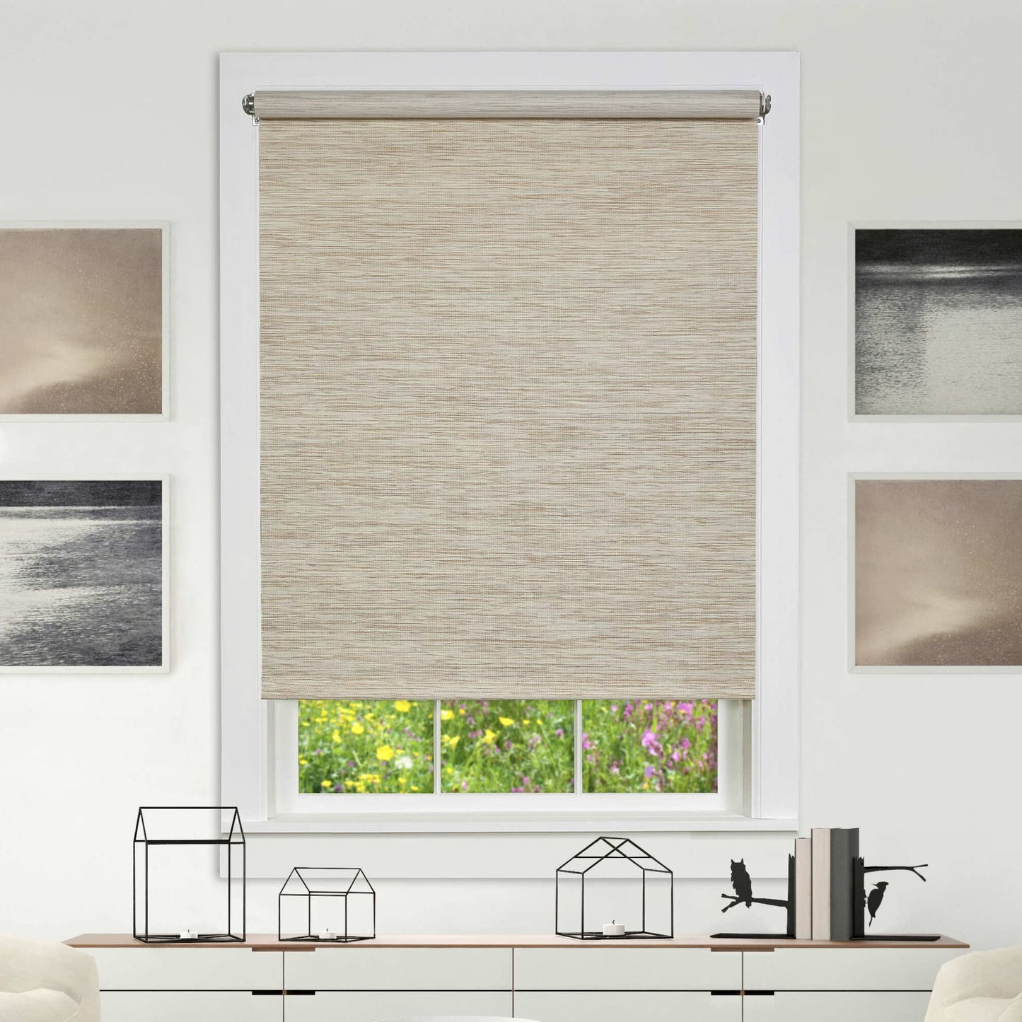 window treatment roller shades | CasaFoyer Cords Free Tear Down Room Darkening Window Shade | Customizable | Easy to Clean | Durable Micro-Ridged Vinyl | 55x72 Ivory | casafoyer.myshopify.com