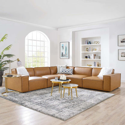kitchen and dining room sets | CasaFoyer Restore Vegan Leather 5-Piece Sectional Sofa | Minimalist Elegance | French Piping | Comfortable Seating | Sturdy & Durable | Non-Marking Foot Caps | casafoyer.myshopify.com