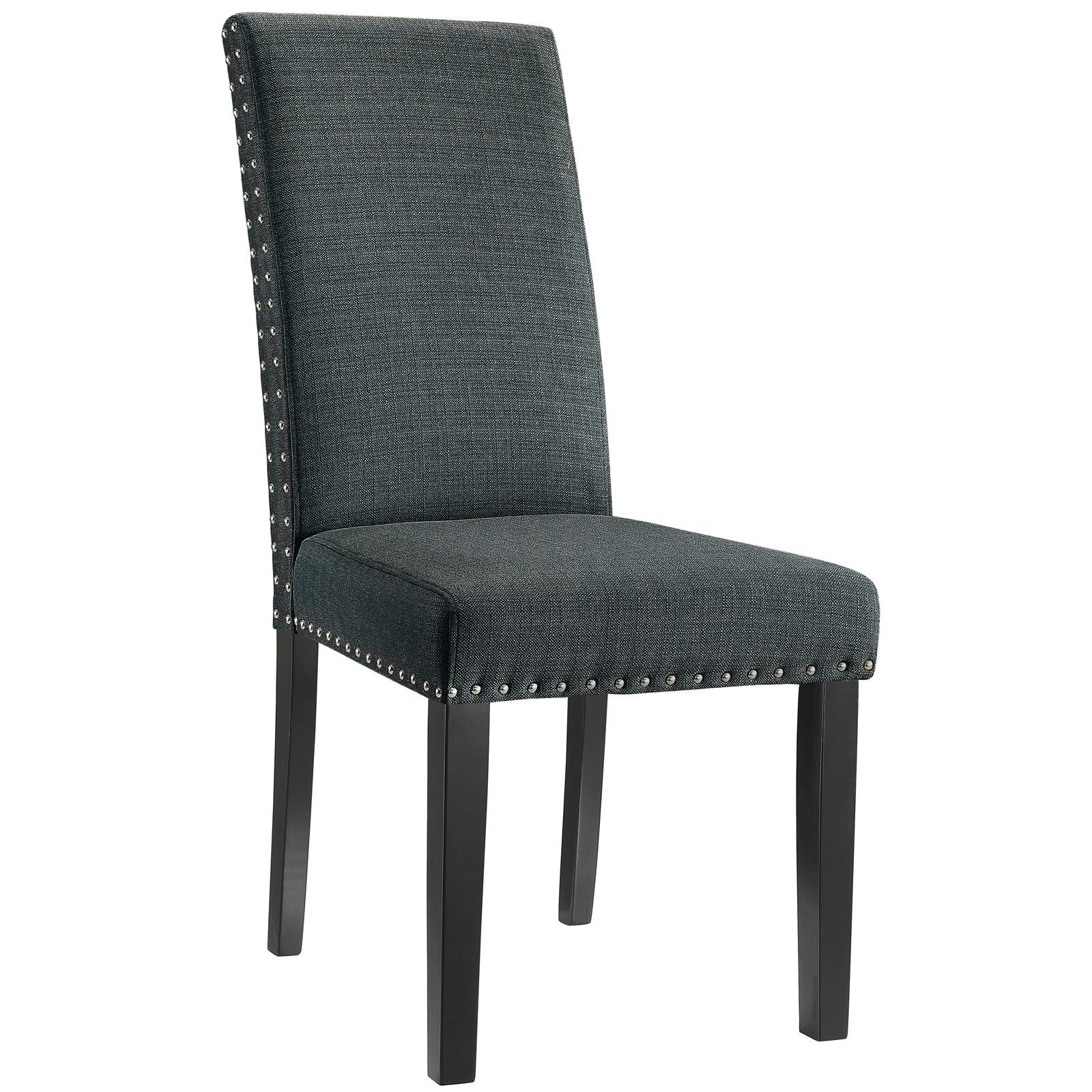 Dining Table | Parcel Upholstered Fabric Dining Room Side Chair | Elegant Nailhead Trim | Soft & Durable Polyester | Espresso Stained Tapered Wood Legs | Suitable for Dining, Living, Lounge, Office | 285 lbs Capacity | casafoyer.myshopify.com