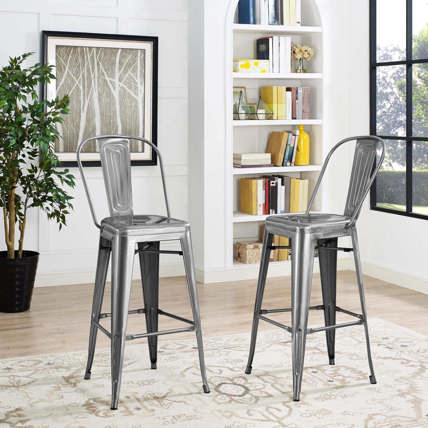 home office desk chairs | CasaFoyer Promenade Bar Stool | Vintage Powder Coated Steel | Industrial Modern Design | Breakfast Nook or Bar Area | casafoyer.myshopify.com