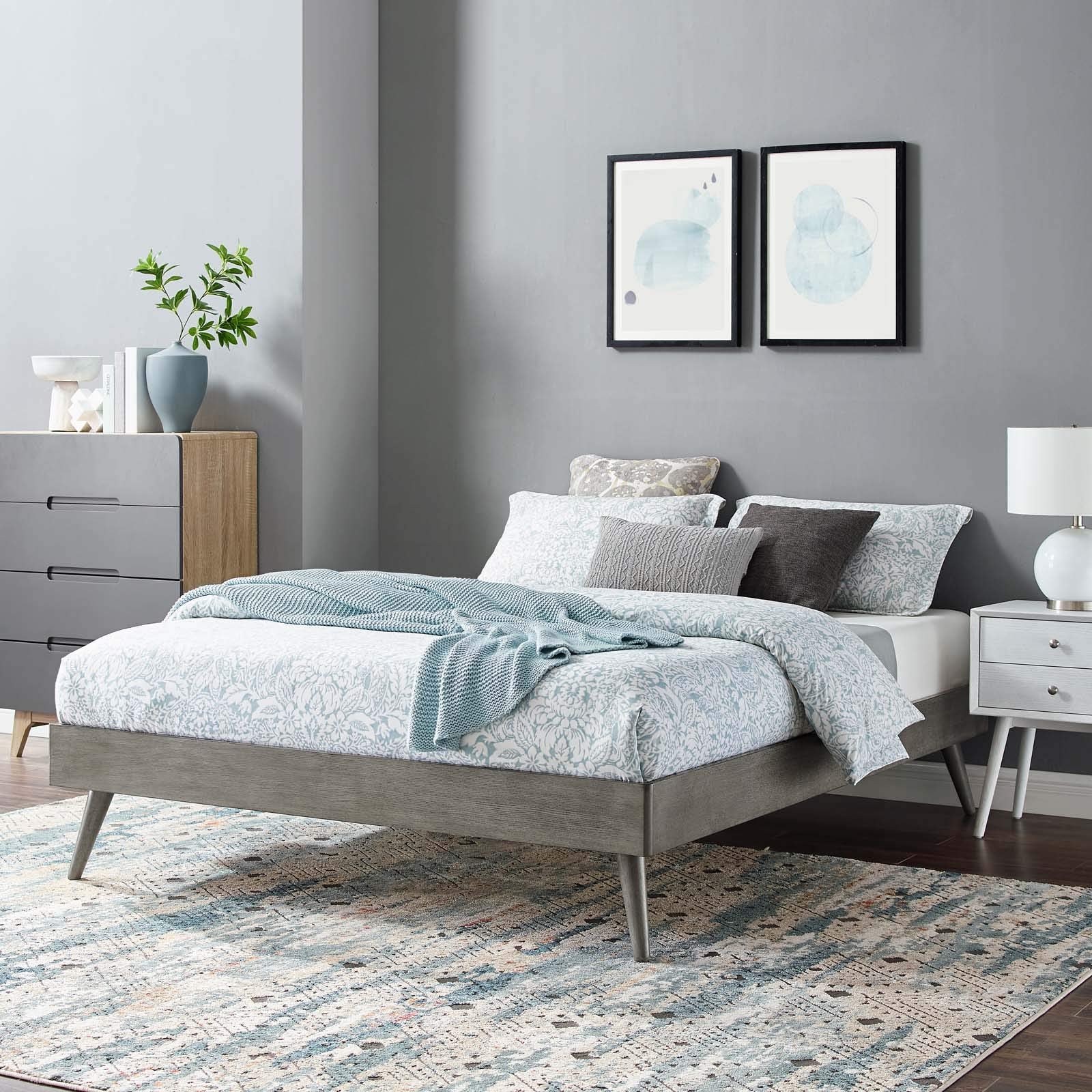 bed frames | CasaFoyer Margo King Platform Bed Frame | Contemporary & Retro Elements | Trendy Design | Compatible with Multiple Headboards | Durable Wood Construction | No Box Spring Needed | Supports up to 601 lbs | casafoyer.myshopify.com