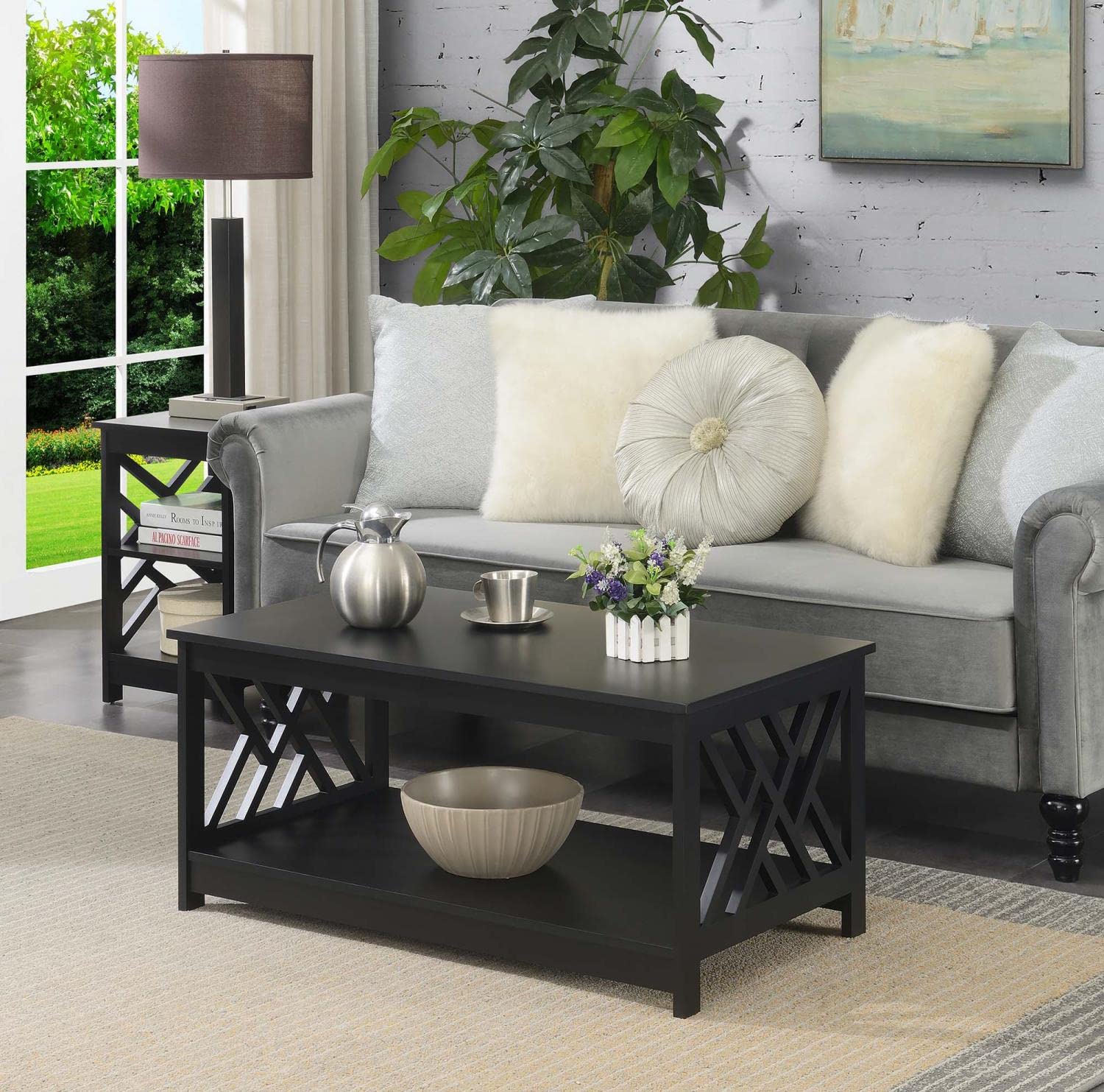 TABLE | Ergode Titan Coffee Table | Geometric Side Panels | Open-Concept Shelf | Durable MDF Construction | Non-Toxic Paint Finish | Titan Collection | casafoyer.myshopify.com