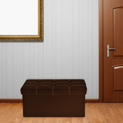 ottomans | CasaFoyer Collapsible Tufted Storage Ottoman | Versatile & Convenient | Spacious Interior | Stylish & Durable | 30x15 | Supports 500 lbs | Faux Leather | casafoyer.myshopify.com