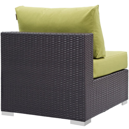 executive chairs | CasaFoyer Convene Outdoor Sectional | Durable Rattan Armless Patio Chair | All-Weather Cushions | Espresso Peridot | casafoyer.myshopify.com