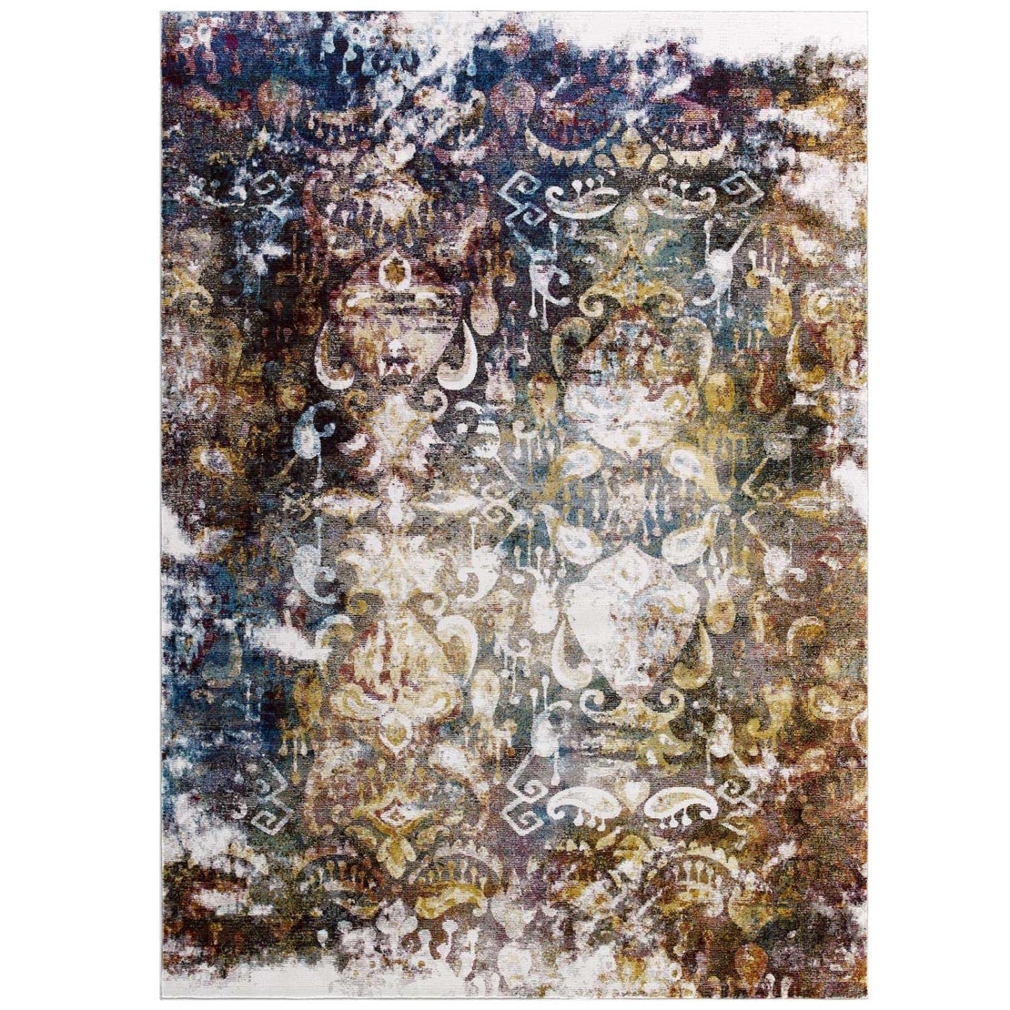 area rugs | CasaFoyer Jayla Transitional Distressed Vintage Floral Moroccan Trellis Area Rug | Durable & Soft Polypropylene | Rubber Bottom | Stain-Resistant | 5x8 | casafoyer.myshopify.com