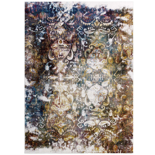 Carpet & Rugs | CasaFoyer Jayla Transitional Distressed Vintage Floral Moroccan Trellis Area Rug | Durable & Stain-Resistant | Rubber Bottom | 4x6 | Multicolored | casafoyer.myshopify.com