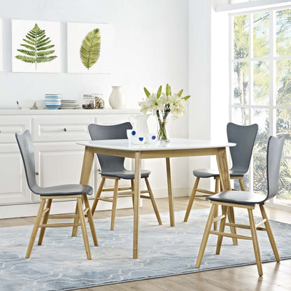 patio dining tables | CasaFoyer Stratum 40 Dining Table | Mid-Century Design | White Lacquer Top | Ashwood Legs | Minimalist Look | Versatile for Dining or Writing | casafoyer.myshopify.com
