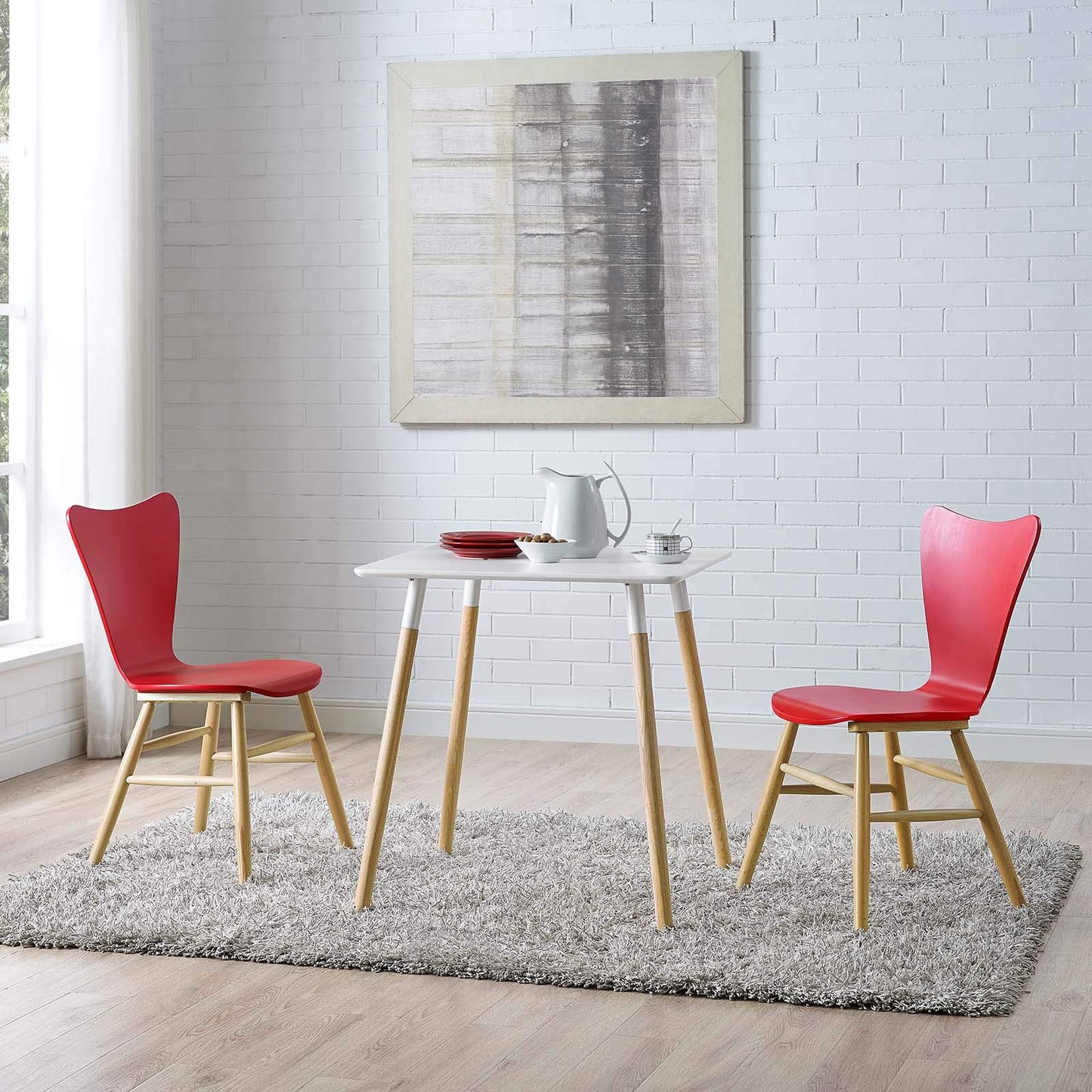 home office desk chairs | CasaFoyer Cascade Dining Chair | Mid-Century Modern Style | Contoured Seat & Flared Back | Painted Bentwood Construction | Natural Beechwood Legs | Supports up to 331 lbs | Versatile & Elegant Design | Set of 2 | casafoyer.myshopify.com