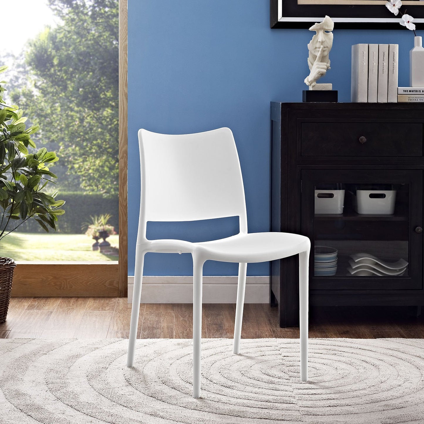 Chair | Hipster Dining Side Chair | Captivating & Interactive Design | Stackable | Fully Assembled | Indoor/Outdoor Use | White | casafoyer.myshopify.com