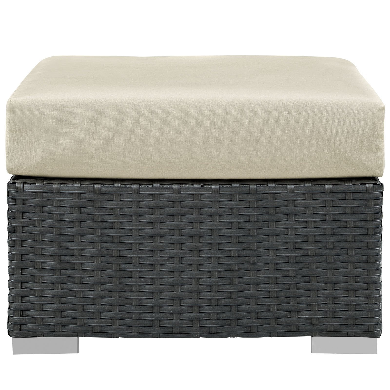 Ottoman | Sojourn Outdoor Patio Ottoman | Sturdy & Versatile | Sunbrella Fabric Cushions | UV Resistant | Powder-Coated Aluminum Frame | casafoyer.myshopify.com