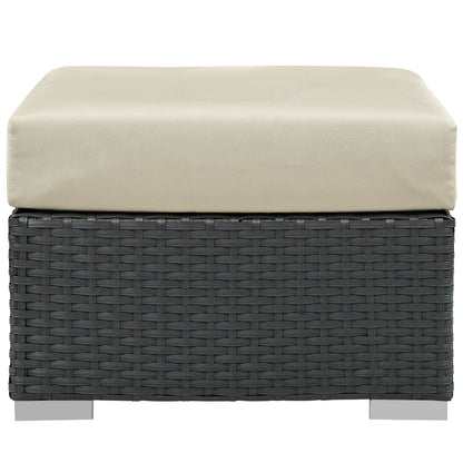 Ottoman | Sojourn Outdoor Patio Ottoman | Sturdy & Versatile | Sunbrella Fabric Cushions | UV Resistant | Powder-Coated Aluminum Frame | casafoyer.myshopify.com