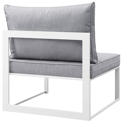 Patio Furniture Sets | Fortuna Outdoor Patio Collection | 9-Piece Sectional Sofa Set | Contemporary Luxury | Durable Aluminum Frame | All-Weather Cushions | White Gray | casafoyer.myshopify.com