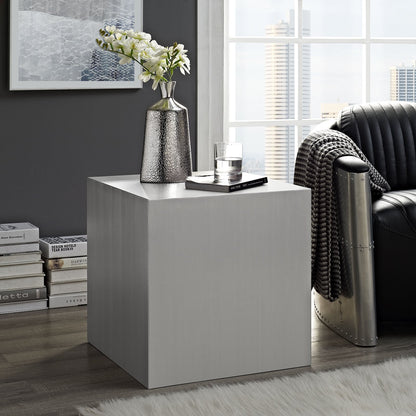 end tables | Ergode Cast Stainless Steel Side Table | Modern Design | Seamless Welding | Contemporary Aesthetic | Perfect for Living Room or Lounge Space | casafoyer.myshopify.com