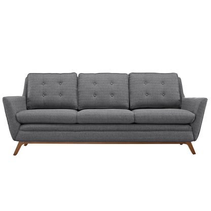 sofas | CasaFoyer Beguile Collection | Mid-Century Style Sofa | Plush Cushions | Walnut-Stained Base | Enhance Your Interior Design | casafoyer.myshopify.com