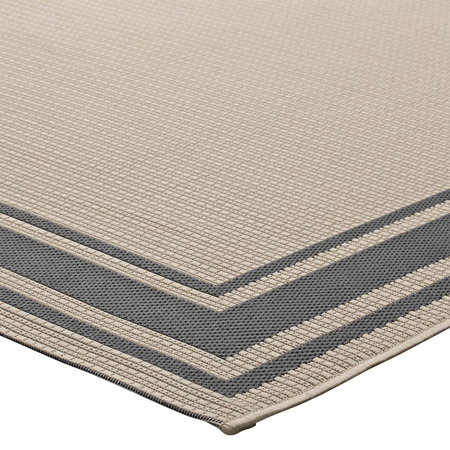 Carpet & Rugs | CasaFoyer  Rim Solid Border Borderline Indoor/Outdoor Area Rug | Durable & Soft Polypropylene | Fade & Stain Resistant | 5x8 | Gray/Beige | casafoyer.myshopify.com