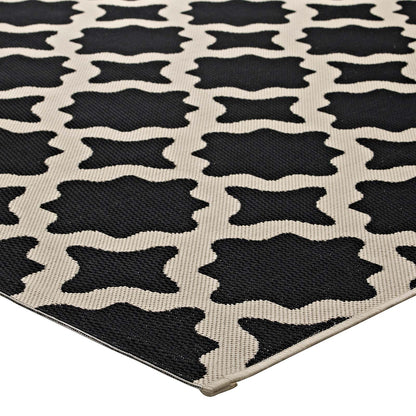 Carpet & Rugs | CasaFoyer Cerelia Moroccan Trellis 5x8 Indoor/Outdoor Area Rug | Durable, Soft, Family-Friendly | Black/Beige | casafoyer.myshopify.com