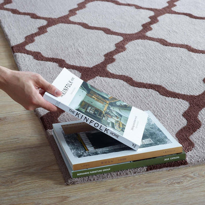 Carpet & Rugs | CasaFoyer Marja Moroccan Trellis Area Rug | Soft Polyester Microfiber | Luxurious Plush Texture | Stain-Resistant | Non-Shedding | Jute Fabric Bottom | 8x10 | Brown and Gray | casafoyer.myshopify.com