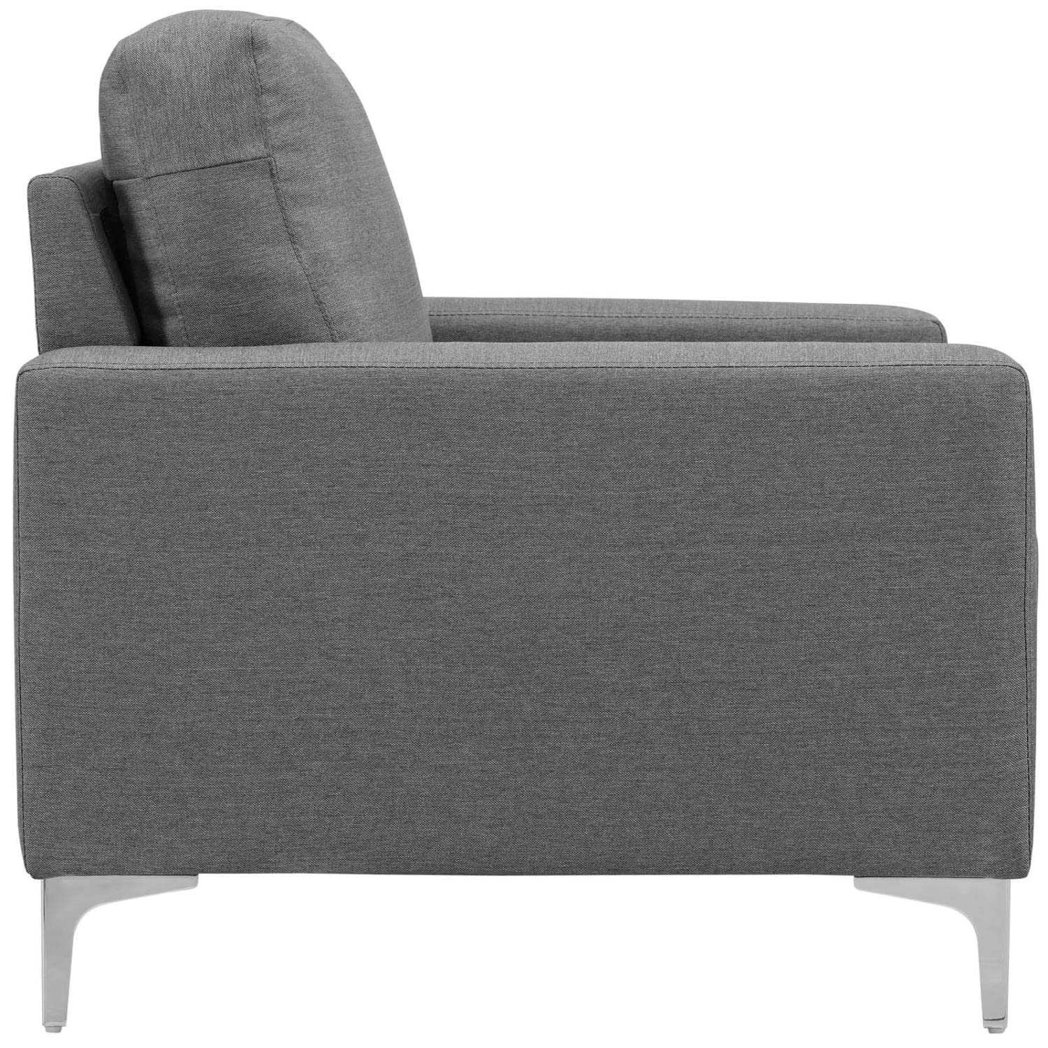 home office desk chairs | CasaFoyer Allure Armchair | Sleek Design | Soft Polyester Cushions | Steel Legs | Modern Aesthetic | Perfect for Relaxation | Contemporary Homes | Gray | casafoyer.myshopify.com