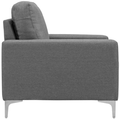 home office desk chairs | CasaFoyer Allure Armchair | Sleek Design | Soft Polyester Cushions | Steel Legs | Modern Aesthetic | Perfect for Relaxation | Contemporary Homes | Gray | casafoyer.myshopify.com