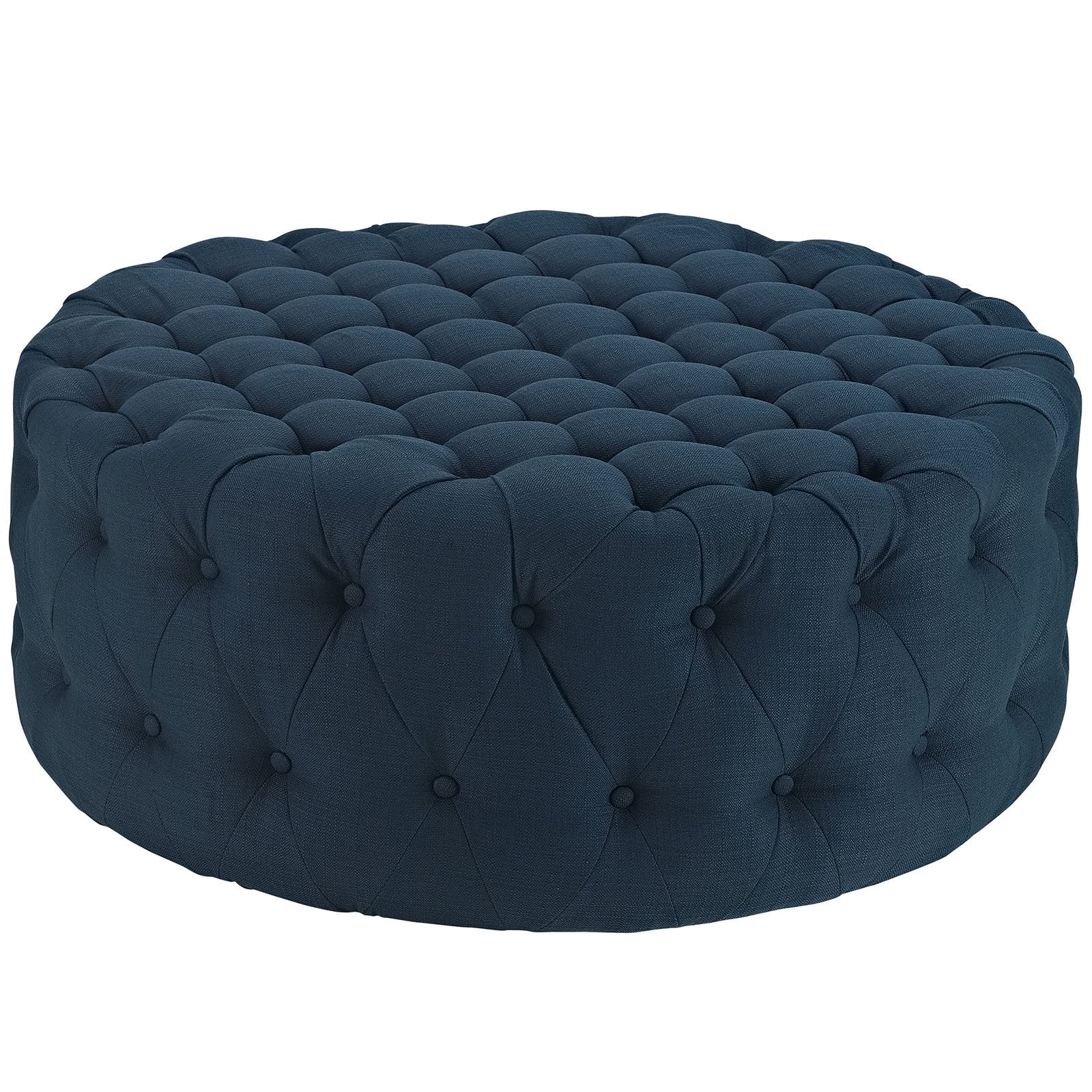 ottomans | CasaFoyer Amour Round Ottoman | Stylish, Chic, Tufted Design | Perfect for Home or Office | Azure | casafoyer.myshopify.com